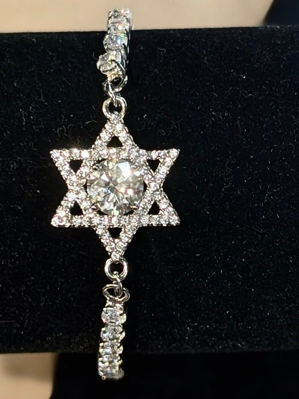 NWT Moissanite Star of David 925 sterling silver bracelet jewelry